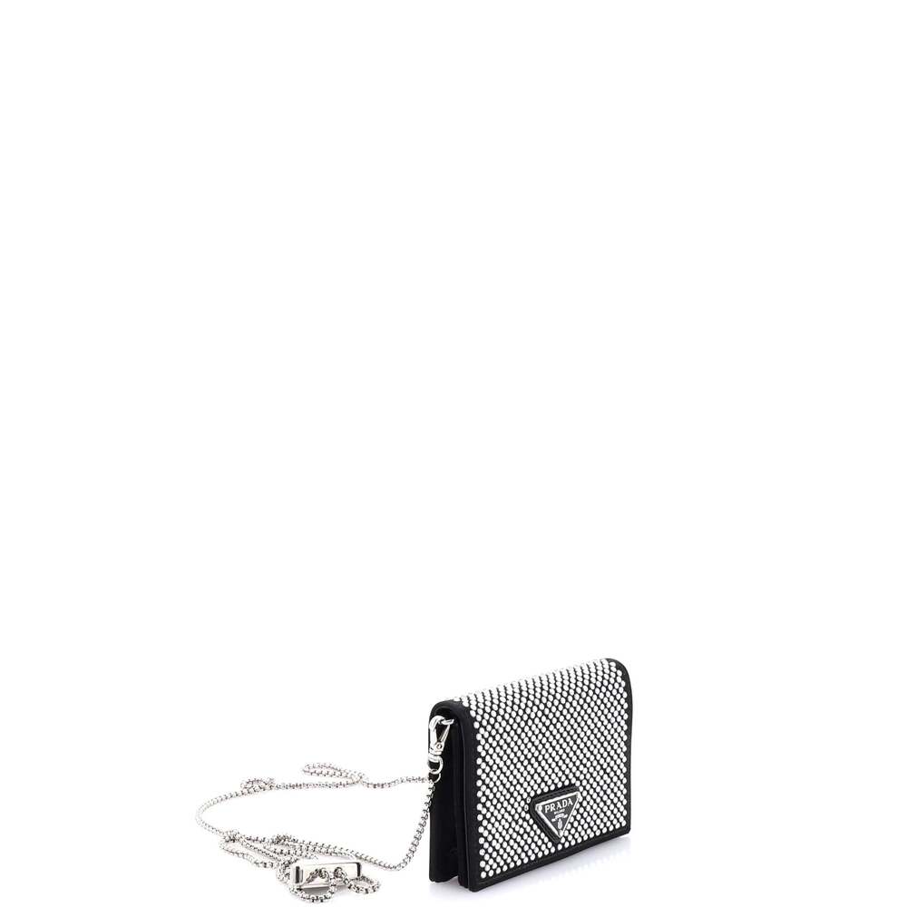 Prada Flap Card Holder With Chain Satin #220538P15B - Picture 2 of 6